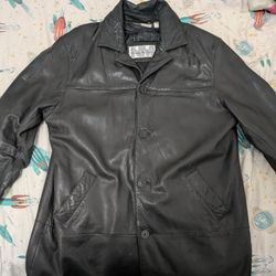 Nicole Miller XL Leather Coat 