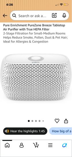 NEW TABLETOP AIR PURIFIER