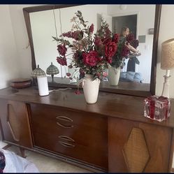 Kent Coffey Greenbrier Mid Century Walnut Dresser and Mirror