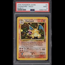 PSA 9 MINT 2000 Pokemon Base Set 2 Holo Charizard #4