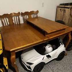 Wood Dining Set (Expandable Table + 6 Chairs)