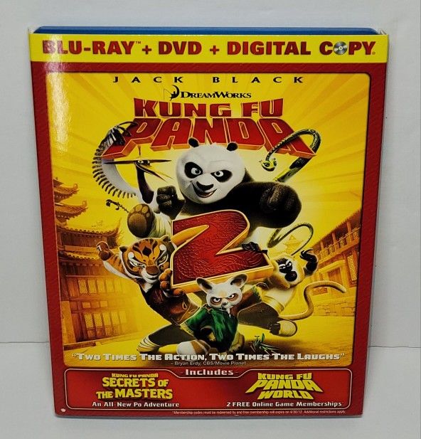 Kung Fu Panda 2 (Blu-ray/DVD 2-Disc Set) W/slipcover MINT DISCS