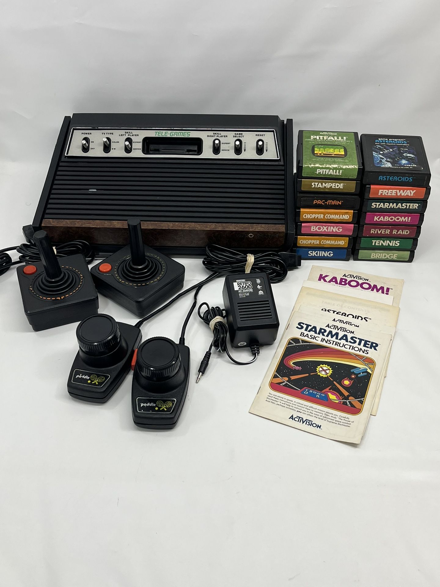 Atari 2600 Sears Tele Game Heavy Sixer Console With Games Tested