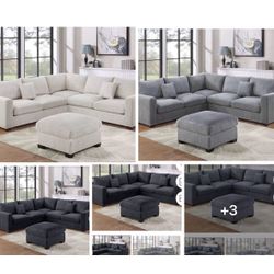 Sectional With Ottoman Set 