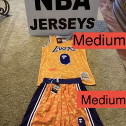 Size Medium Lakers Bape Jersey And Shorts🔥🏀New NBA Jerseys Are In!! Tons Of Options!