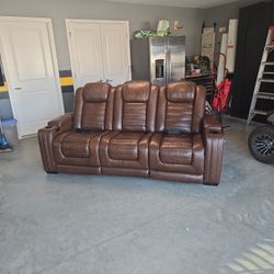 Leather Reclining Sofa