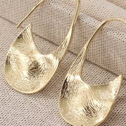 Brand new crinkled, gold earrings
