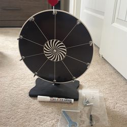 Spinning Black Prize Wheel with Tools & Liquid Chalk Marker