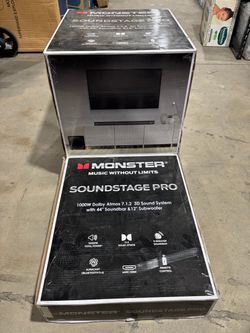Monster Soundstage Pro 1000W Dolby Atmos 7.1.2 3D Sound System with 44” Soundbar & 12” Subwoofer - MODEL #: MNSBA44H