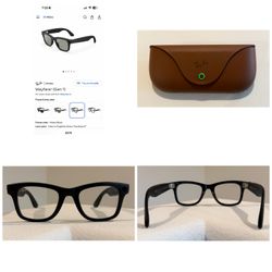 Ray-Ban Meta (Gen 1) Wayfarer. Matte Black with clear to Graphite Green Transitions.