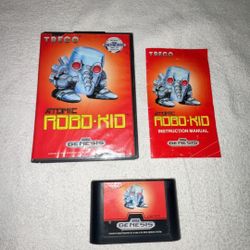 Atomic Robo-Kid (Sega Genesis 1990) - Tested/Working - CIB w/ Manual & Hang Tab