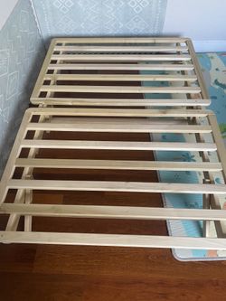 KD Frames Fold Platform Bed - Full Bed Frame - Unfinished Wood Bed Frame - Full Size Folding Bed - Natural, Minimalist Bed - Easy Assembly, No Box Spr