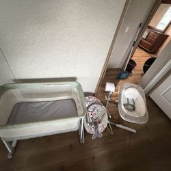Baby Bed And Bouncer And Swing 