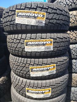245/75/17 arroyo, set of four tires installed and balanced, set de 4 llantas instaladas y balanceadas
