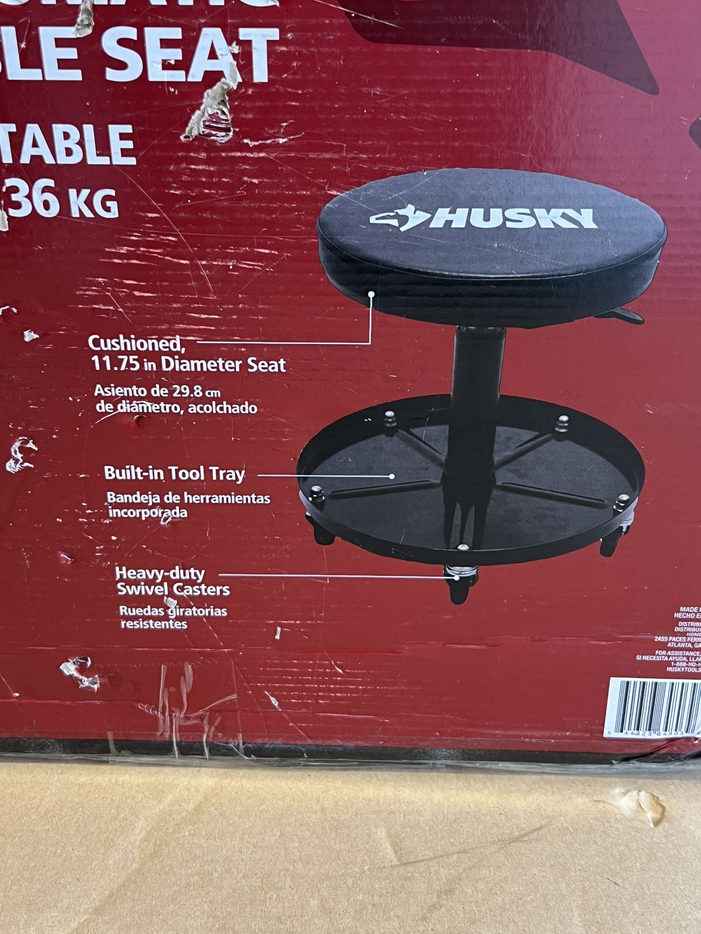 Husky Pneumatic Adjustable Creeper Seat, Mechanics, Tools
