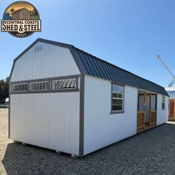 Retreat-style 12x40 Lofted Barn Cabin Shed by Central Coast Shed & Steel