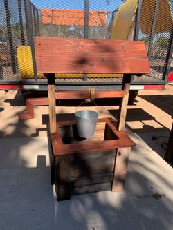 🍄 Outdoor Wishing Well Wood Planter 🍄  Macetero de madera 🪴