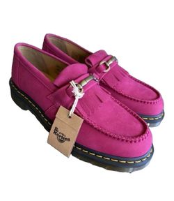 Dr Martens Adrian Snaffle Leather Loafers Mens 12 Pink Slides Clogs Slip Oxford