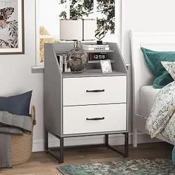 New Modern Nightstands Drawers and Top Organizer, set of 2