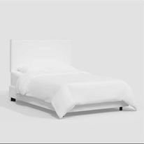 White Slip Cover Queen Bed frame 