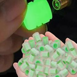 Glow-in-The-Dark Valves Caps Decor Light-Emitting Tire Valve Steel Rings Rod Cover Fluorescent Motorcycle Bike