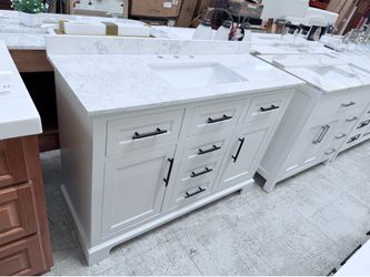 White bathroom vanity 48”in