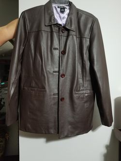 Women Lether Jacket, Brown ,Style & Company