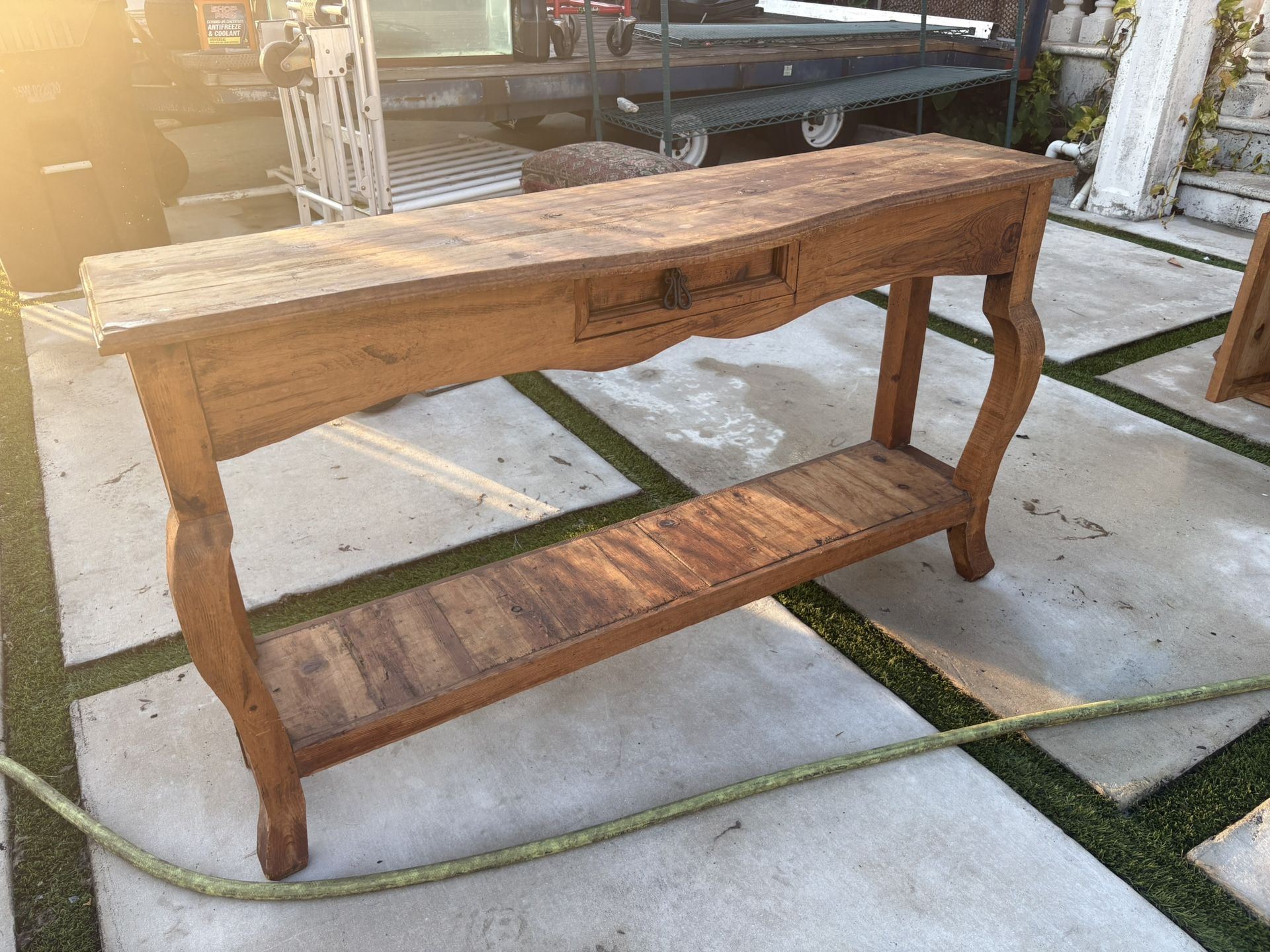 Rustic Console Table 100% Solid Wood Over 40 Years Old Antique 