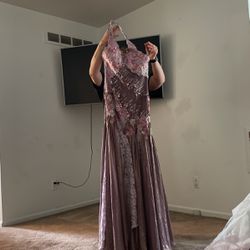 Halter Top Sequin Gown — Size 8/10