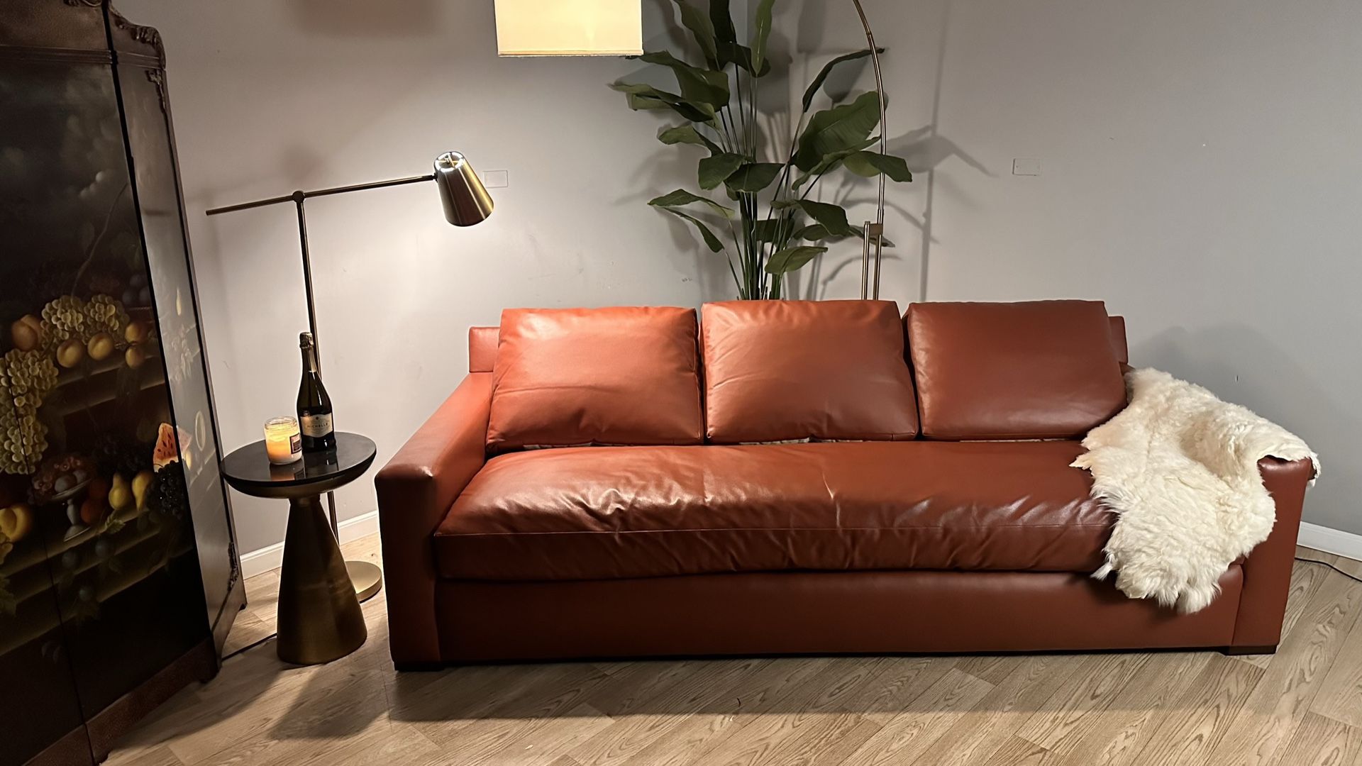 A. Rudin Down Filled Leather $9K Sofa *Delivery Options*