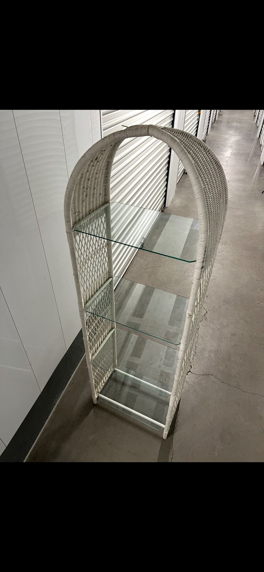 Set Of 2Wicker And Glass Shelves