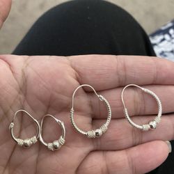 Real Silver Hoop Earring $18’ $23