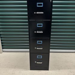 Black 4 Drawer Metal File Cabinet