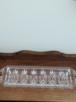Clear Pressed Glass Rectangular Serving Tray