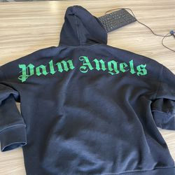 Palm Angels Green Spell out Hoodie
