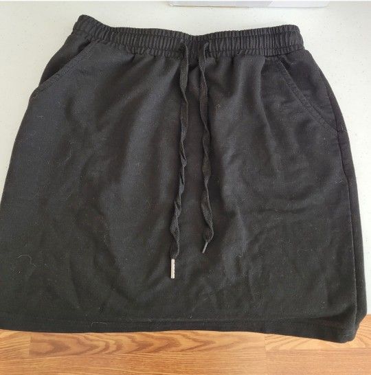 Shein Black Drawstring Mini Skirt Size Small