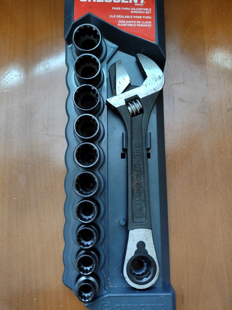 Crescent Pass thru Adjustable Wrench Set NEW .CPTAW8