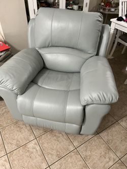 Vercelli aqua leather rocker recliner sale