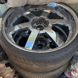 24 Inch Rims Only 1 Tire 5lug Universal