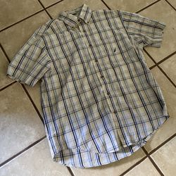 Mens SS Button Front Shirt Plaid Size M By Nautica Néw No Tags 