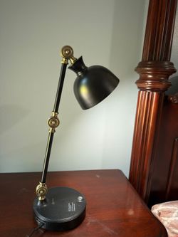 Adjustable Desk Lamp Black and Brass