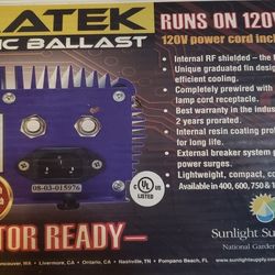 Lumatek 1000watt Electronic Ballast,  2 Available 