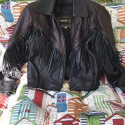 American  Top Leather Coat Medium Women’s 