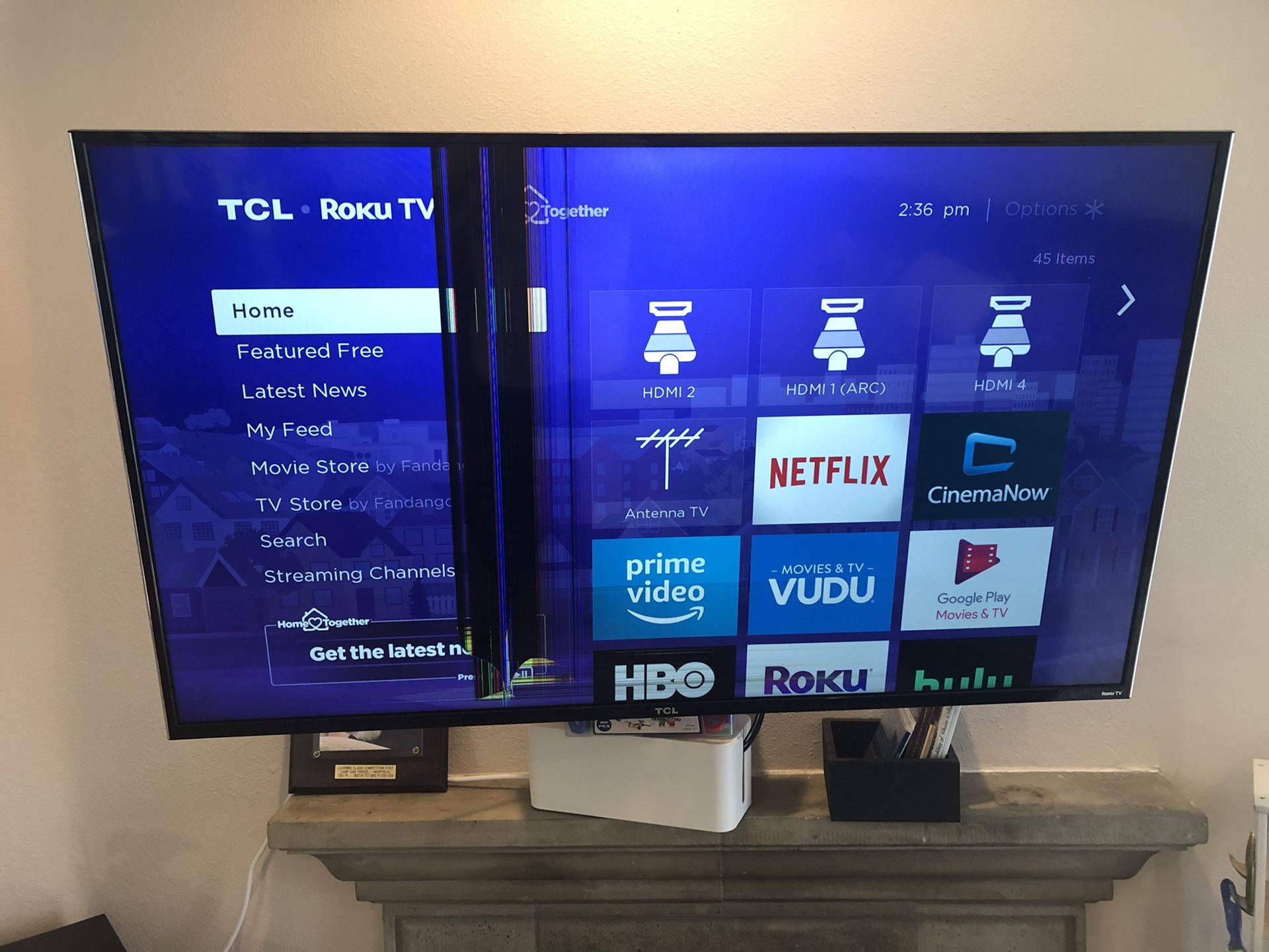 TCL Roku 4K TV 5TCL 55inch Tv completcompletely screen. Works fine other wise. Can also scrap for parts