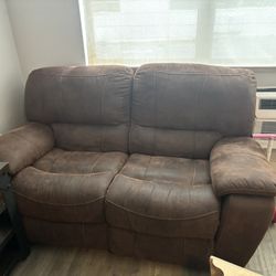 Two Brown Sofas/ Pullout. 