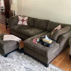 Clean And Slightly Used Sofa With Ottoman 