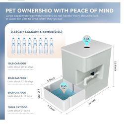 Automatic 8L Pet Waterer - Gravity Water Dispenser for Cats, Puppies, and Dogs.Prevents Dirty Water Backflow, Easy to Refill