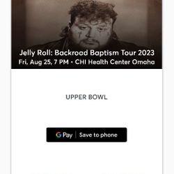 3 Jelly Roll Tickets  In Omaha Nebraska At The Chi Event Center On Aug 25th 