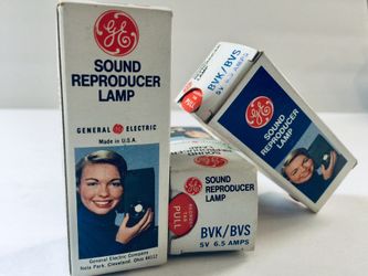 Vintage GE Sound Reproducer Lamp BVK/BVS 5V 6.5 amps Lot of 3