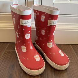 Elisabeth + Faith Santa Rain Boots Toddler Size 8